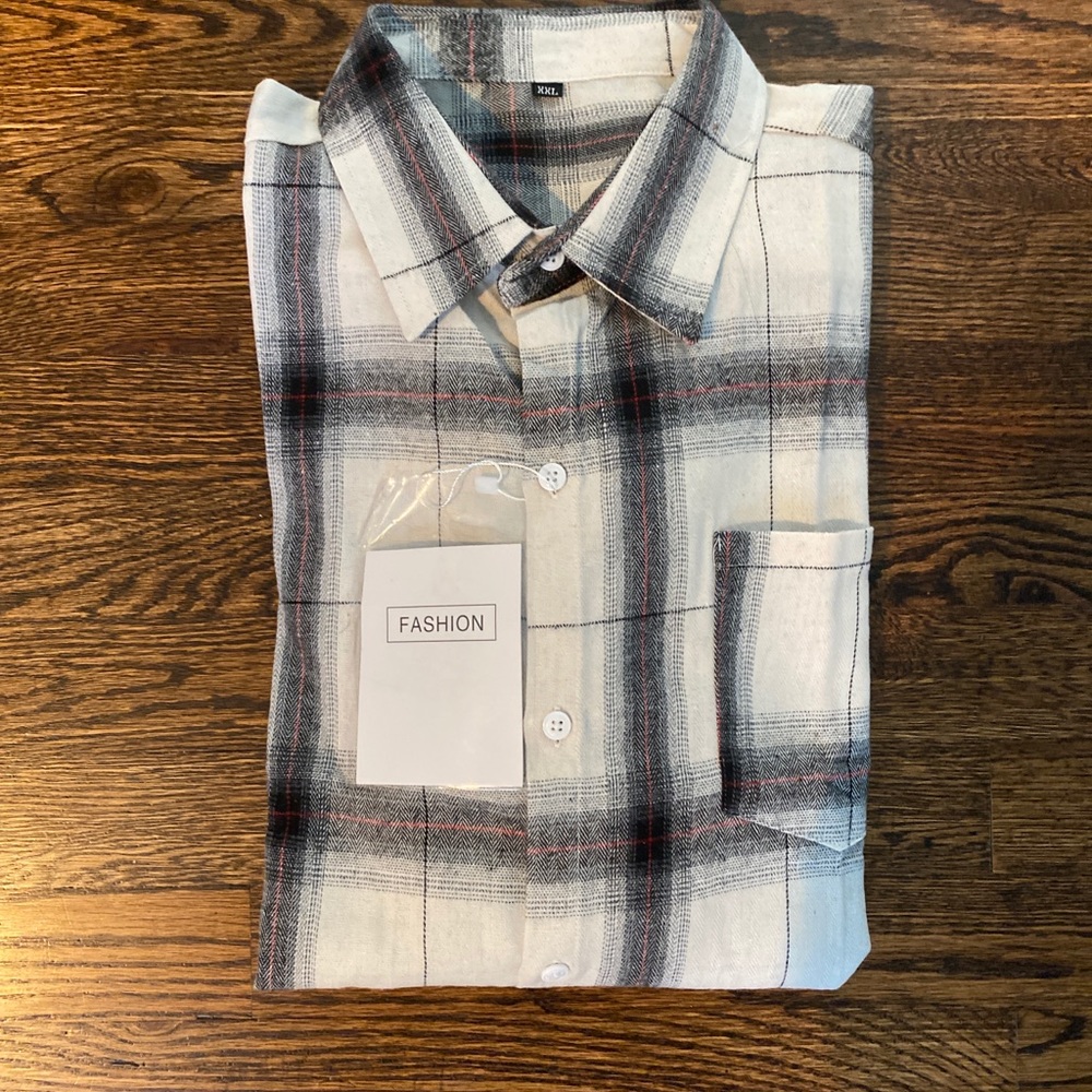 Fringed Plaid Shirt fits like S/M - *DESCRIPTION*